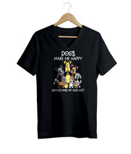Load image into Gallery viewer, Dogs Make Me Happy V-Neck