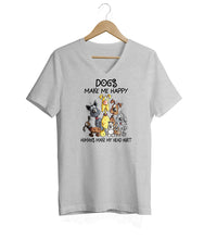Load image into Gallery viewer, Dogs Make Me Happy V-Neck
