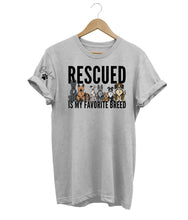 Load image into Gallery viewer, Rescued Is My Favorite Breed Custom T-Shirt