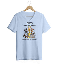 Load image into Gallery viewer, Dogs Make Me Happy V-Neck