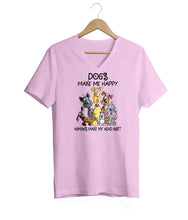 Load image into Gallery viewer, Dogs Make Me Happy V-Neck